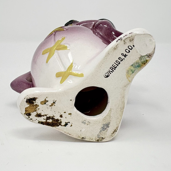 Vtg Kreiss Psycho Ceramics Purple Monster Figurine My Operation Stitches Kitschy - Picture 7 of 8